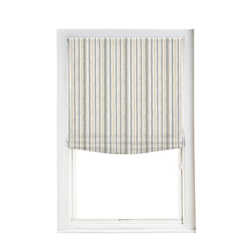 Custom Shade - Soft - Watercolor Stripe Parsley - 58 " width x 34 1/2" height