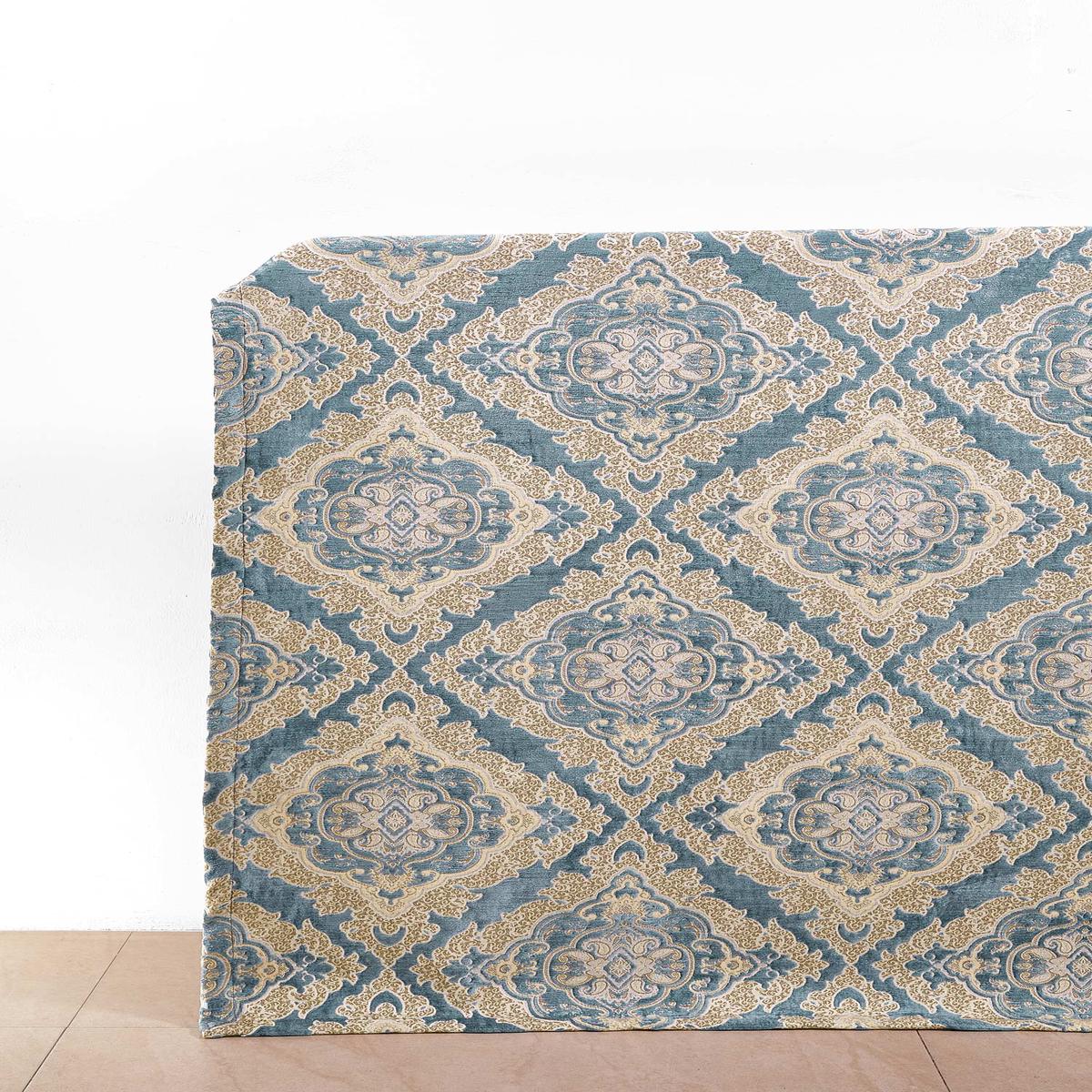 'Eshal' Damask Velvet Custom Roman Shades (Beige/ Brown/ Blue)