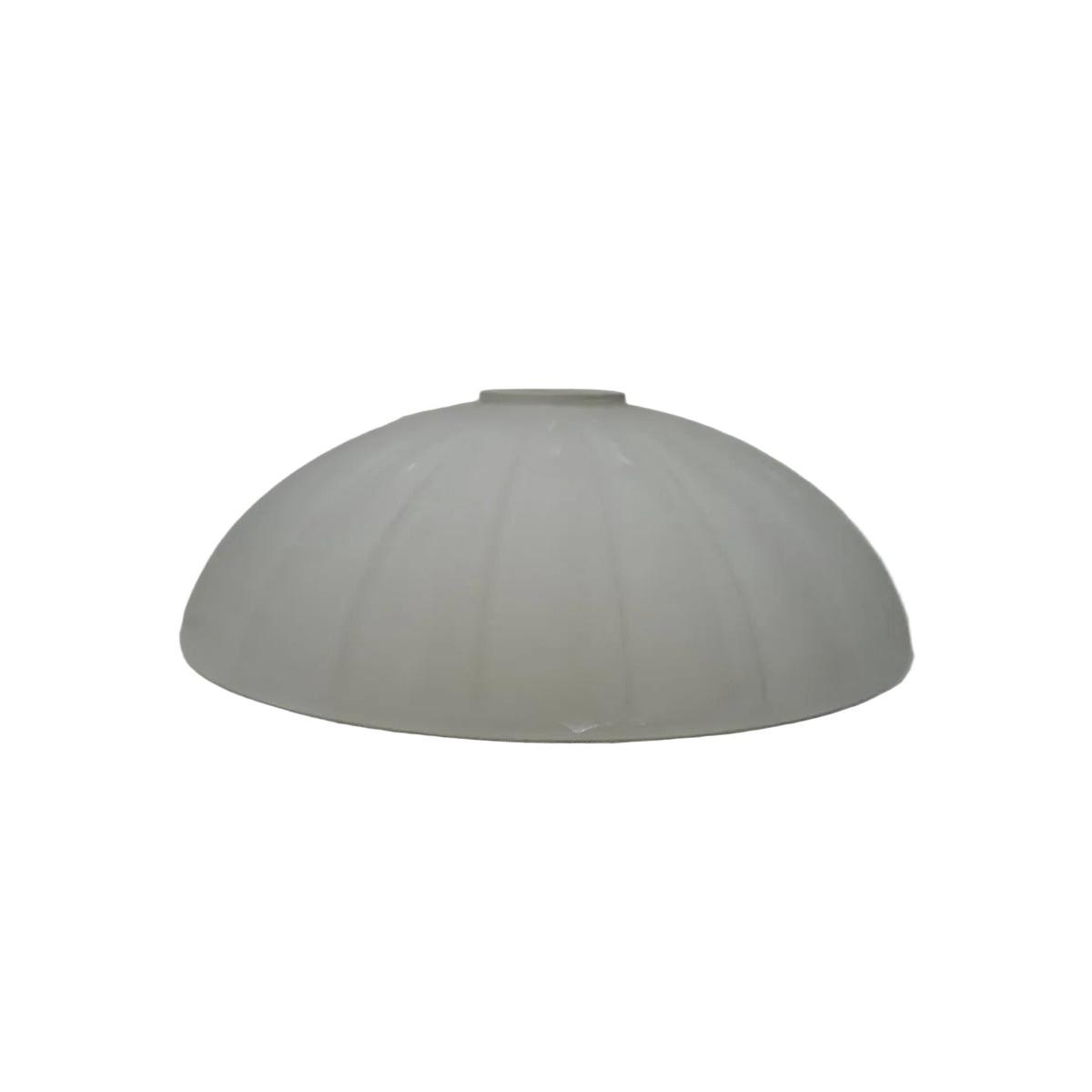 Frosted Ribbed Glass Dome Light Shade  8"