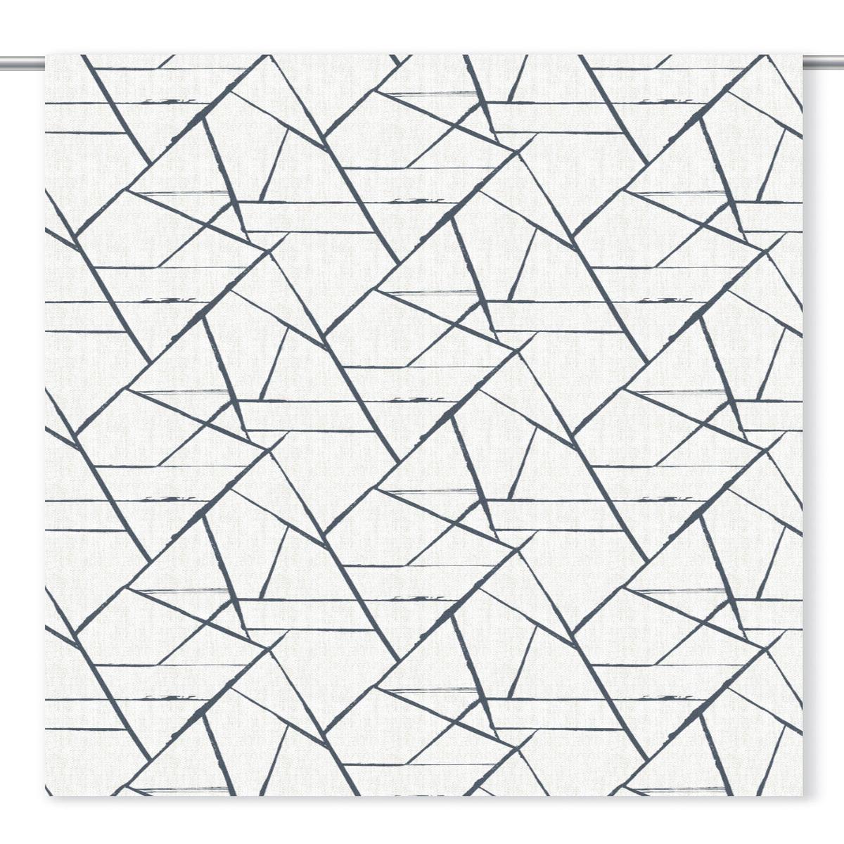 'Storm Cloud' Abstract Print Bespoke Fabric Blinds (Navy Blue/ White)