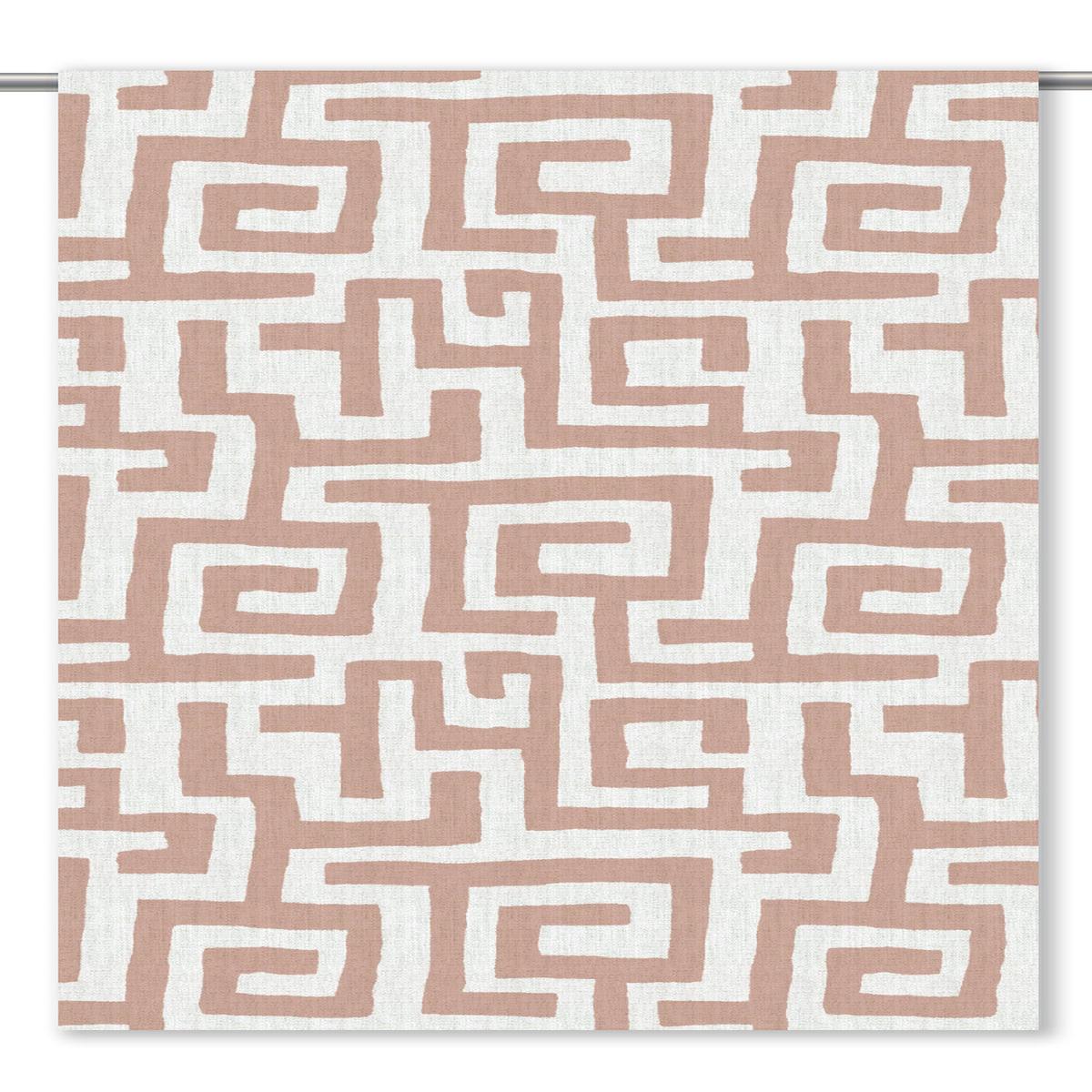 'Angels Land' Greek Key Maze Custom Roman Shades (Blush Pink/ White)