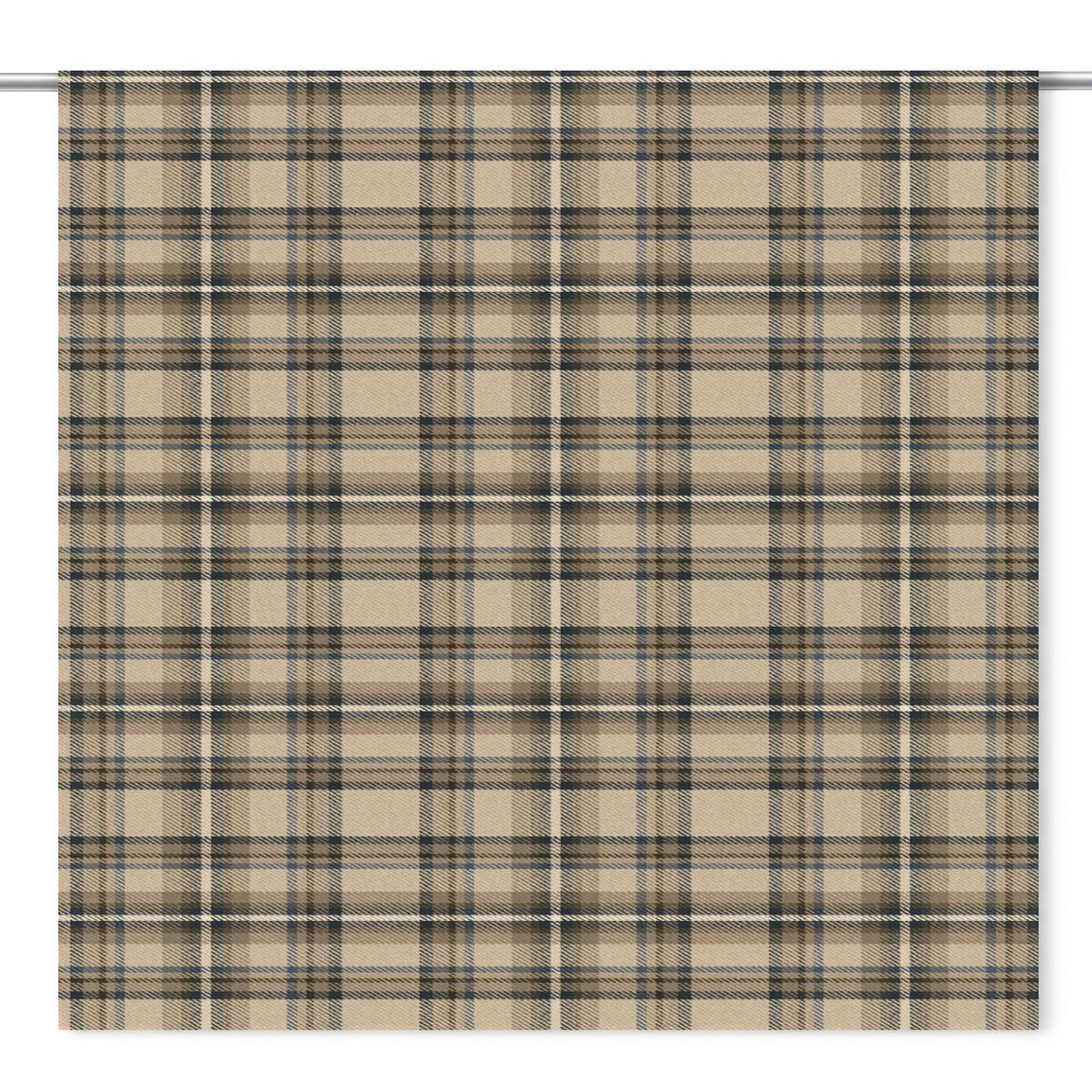 'Babylon' Plaid Velvet Custom Roman Shades (Beige/ Charcoal Gray/ Brown)