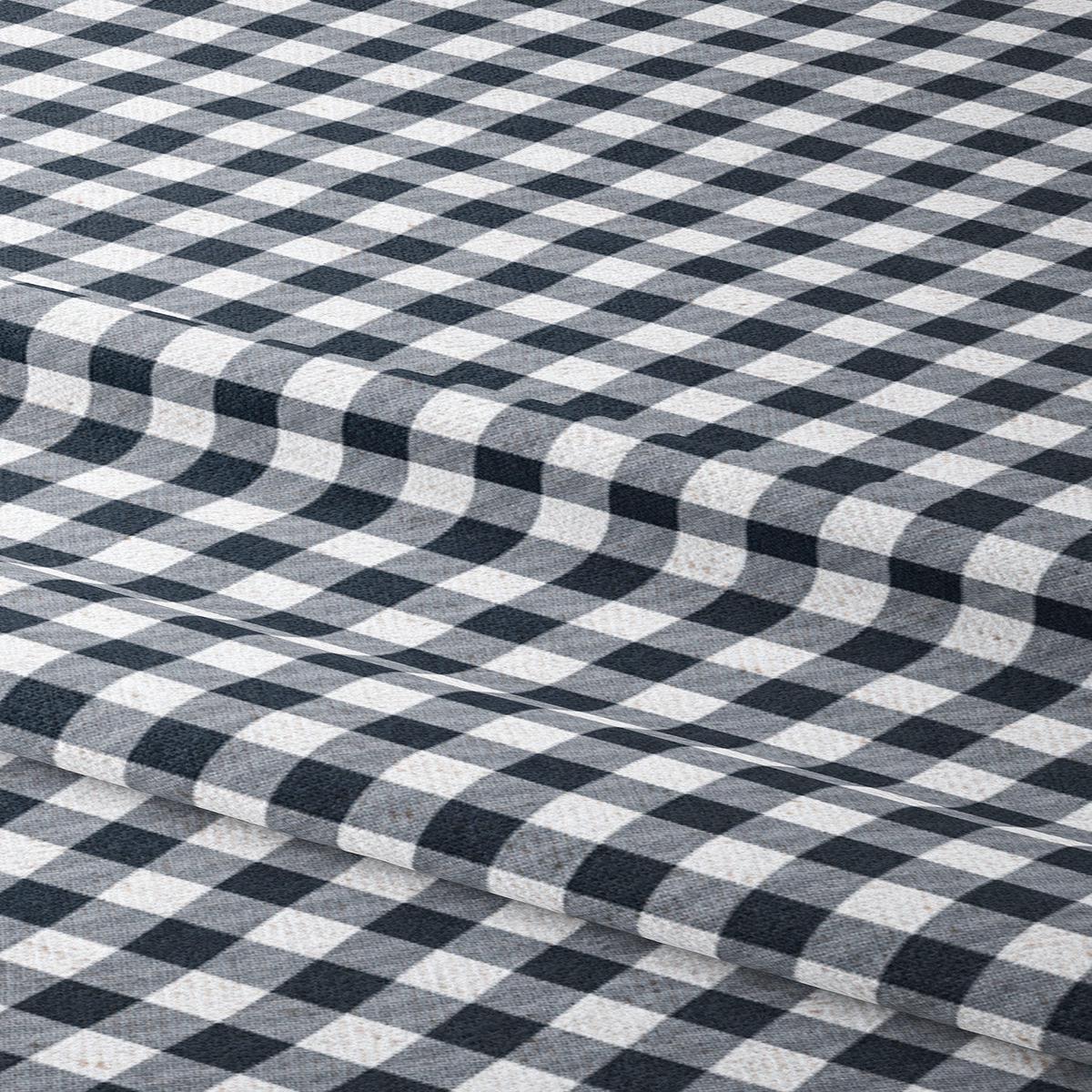 'Chic Duo' Gingham Check Custom Size Window Shades (Midnight Blue/ White)