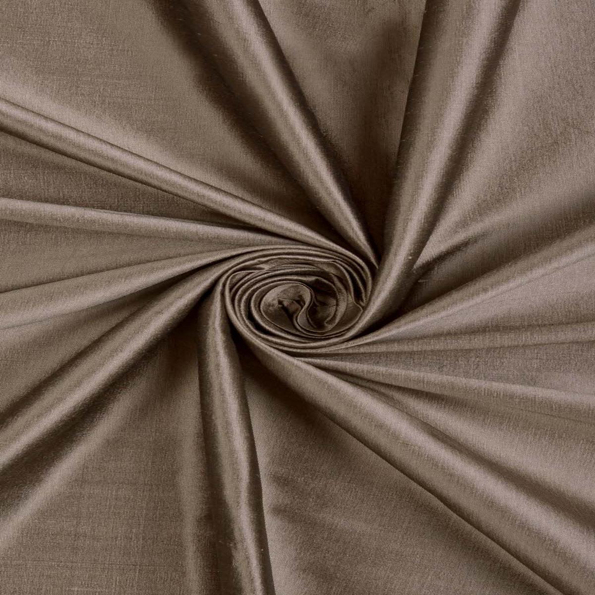 'Brick Sugar' Shantung Silk Bespoke Window Shades (Mocha Brown)