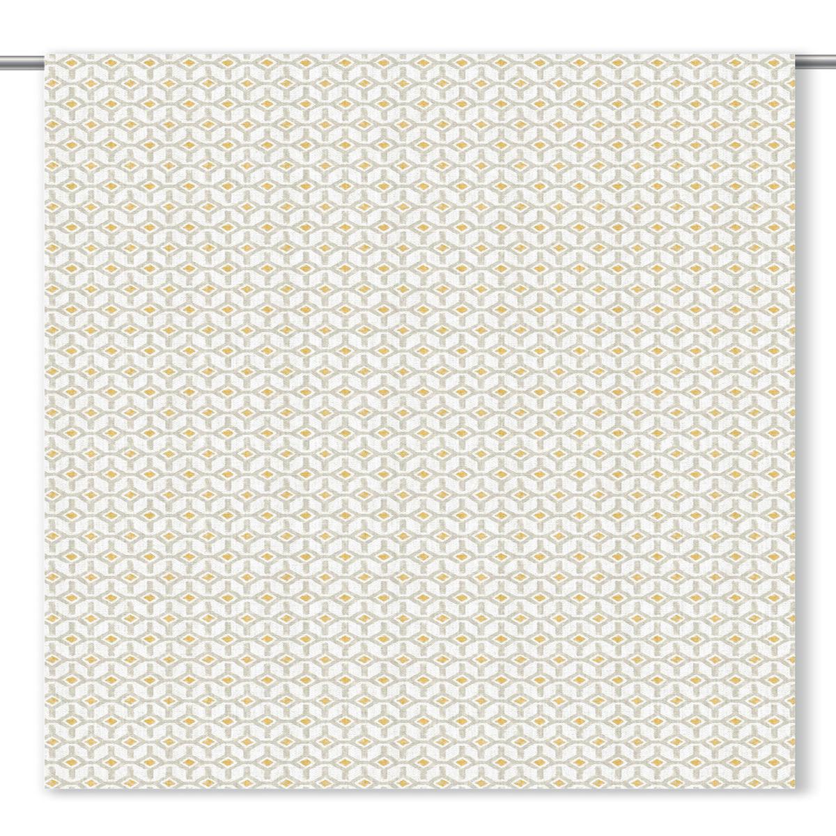'Dewfall Charm' Geometric Trellis Custom Size Roman Shades (Steel Gray/ Ochre)