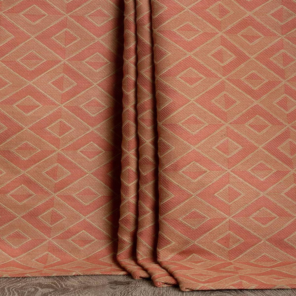 'Earthen Mix' Argyle Patterned Custom Fabric Blinds (Brick Red/ Brown)