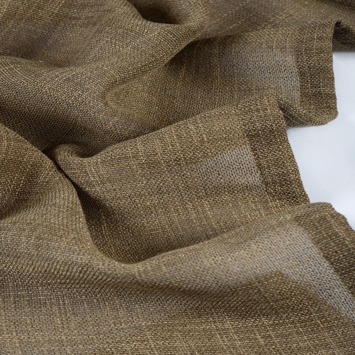 'Elegant Leather' Textured Sheer Custom Roman Shades (Cedar Brown)